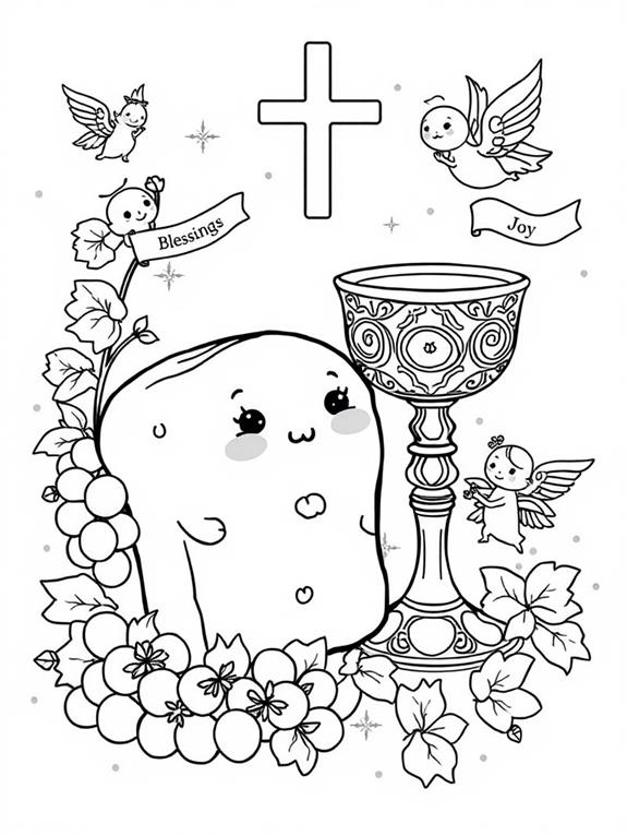 adorable communion coloring page