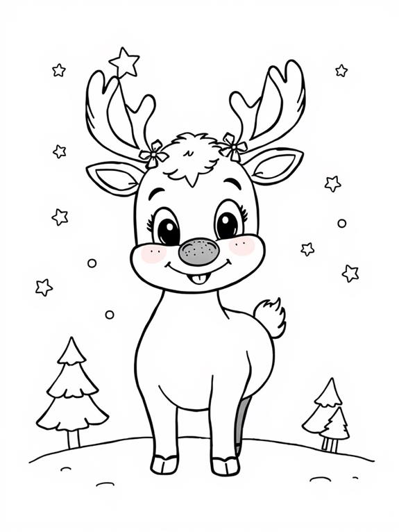 adorable reindeer coloring activity