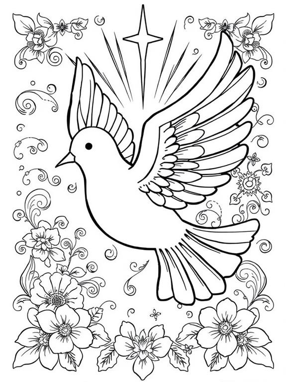 adult coloring page dove