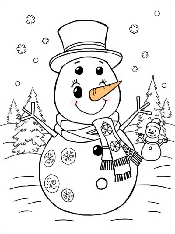 adult snowman coloring page