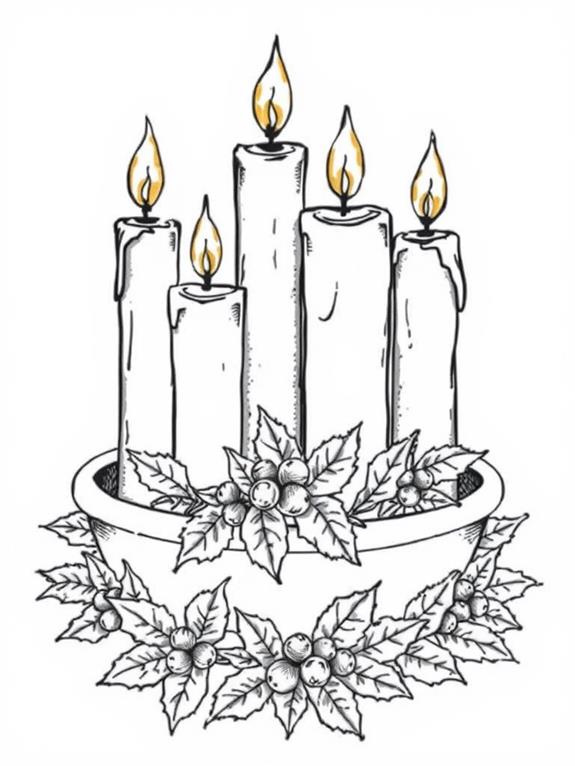 advent candles coloring page