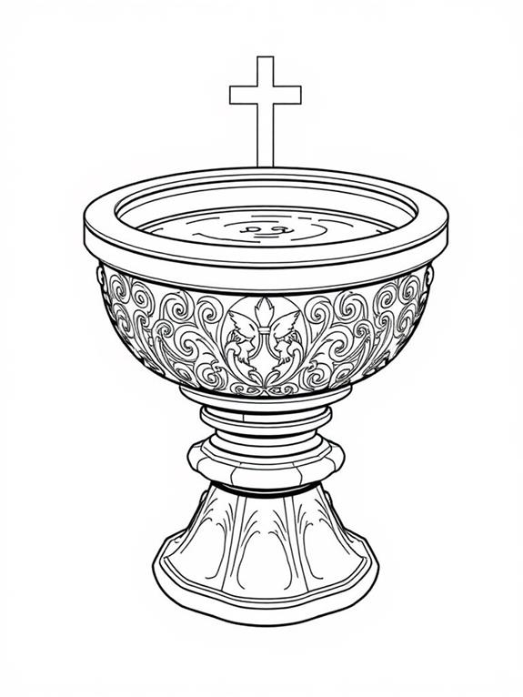 baptismal font coloring page