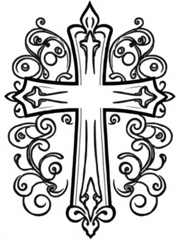beginner friendly cross coloring page