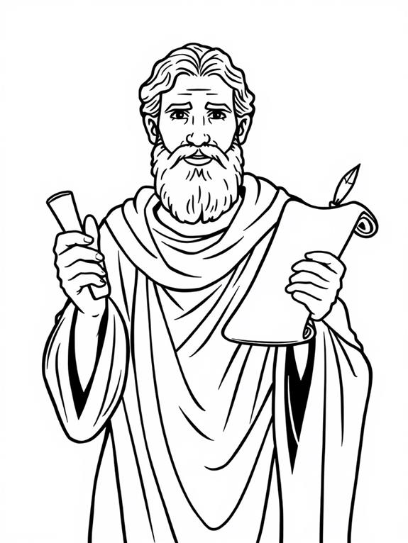beginner friendly paul coloring page