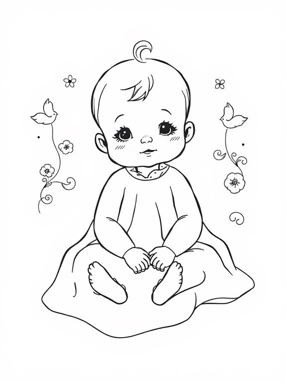 charming baby coloring page