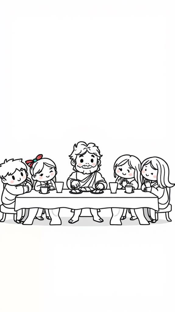 chibi last supper coloring