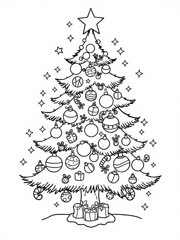 christmas tree coloring page