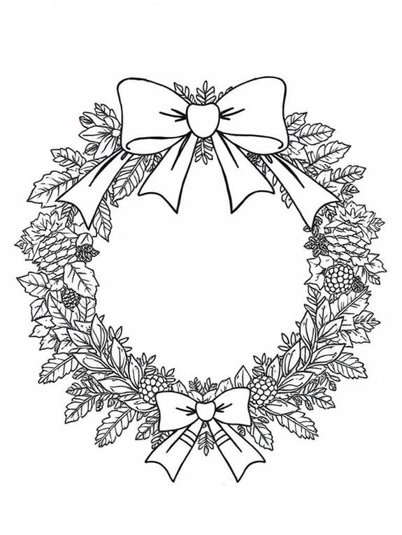 coloring page christmas wreath