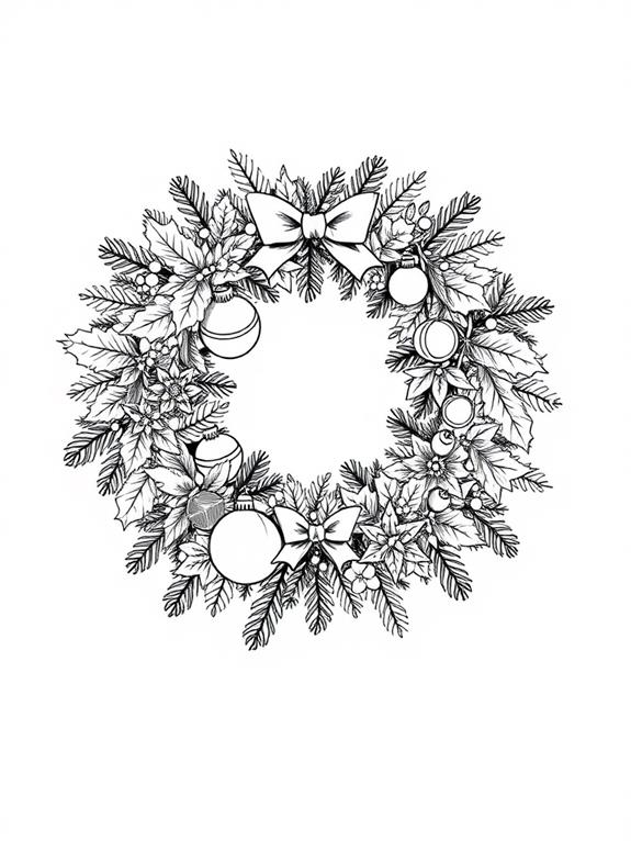 coloring page wreath design