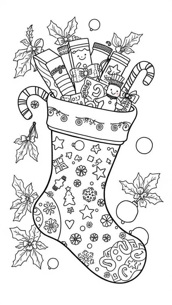 coloring sheet christmas stocking
