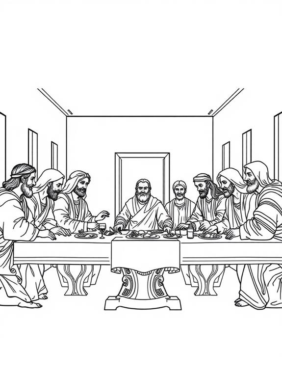 detailed last supper coloring