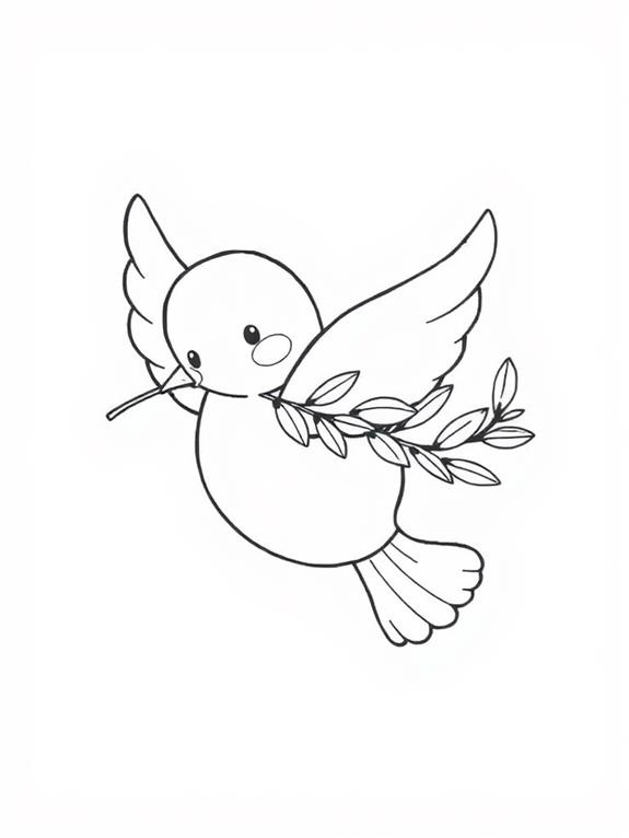 dove olive branch coloring page