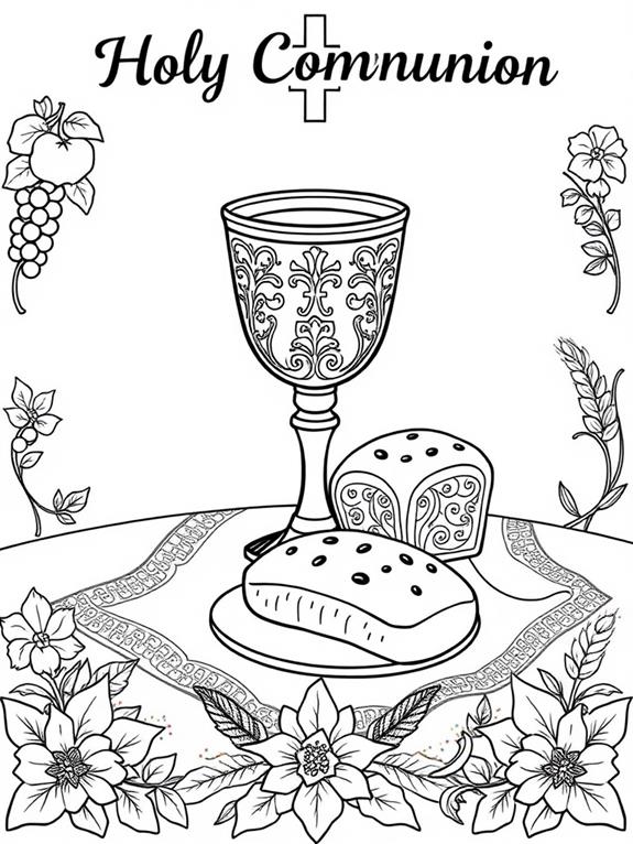 Communion Coloring Pages Catholic Mass First Kids Church Printable 