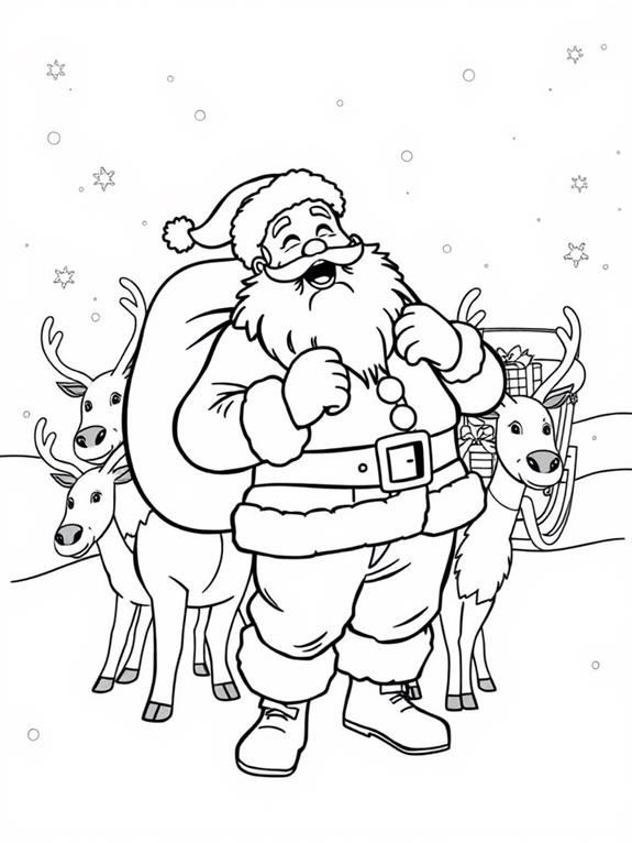 festive santa coloring activity