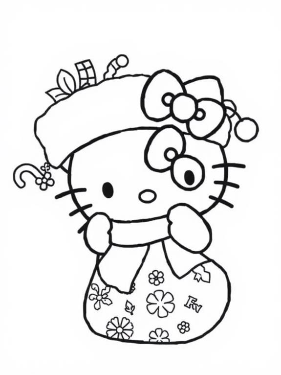 hello kitty christmas coloring