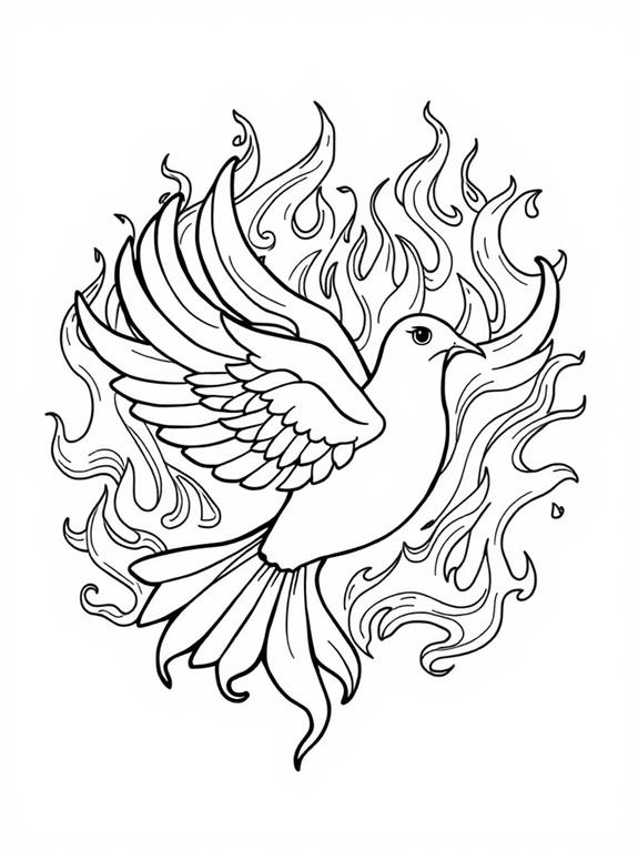 holy spirit dove flames