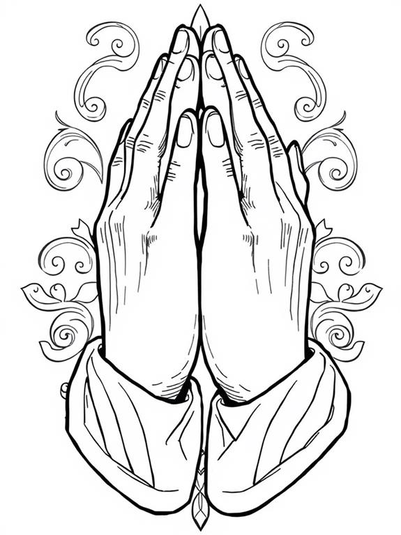 intricate praying hands design