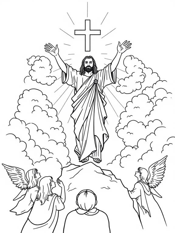 jesus ascension coloring page