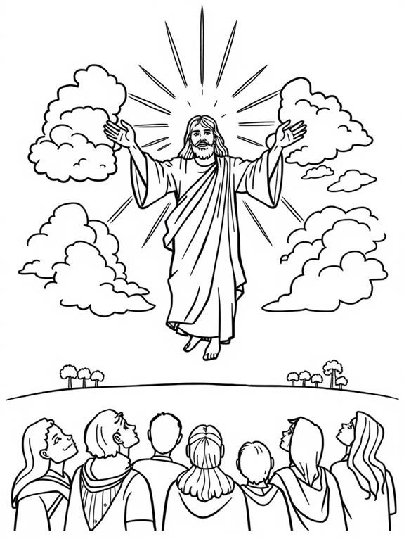 jesus ascension rainbow art