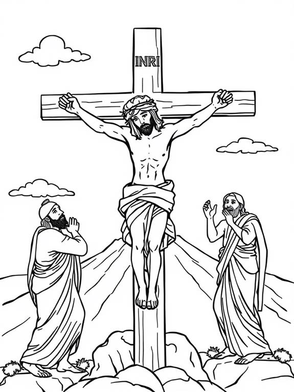 jesus crucifixion coloring page