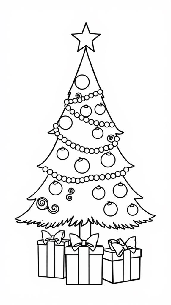 kids christmas tree coloring