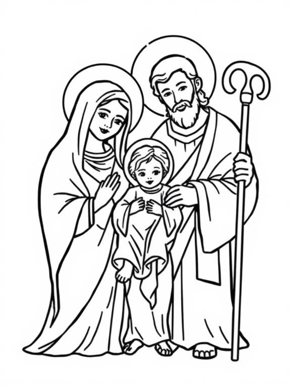 kids holy family coloring