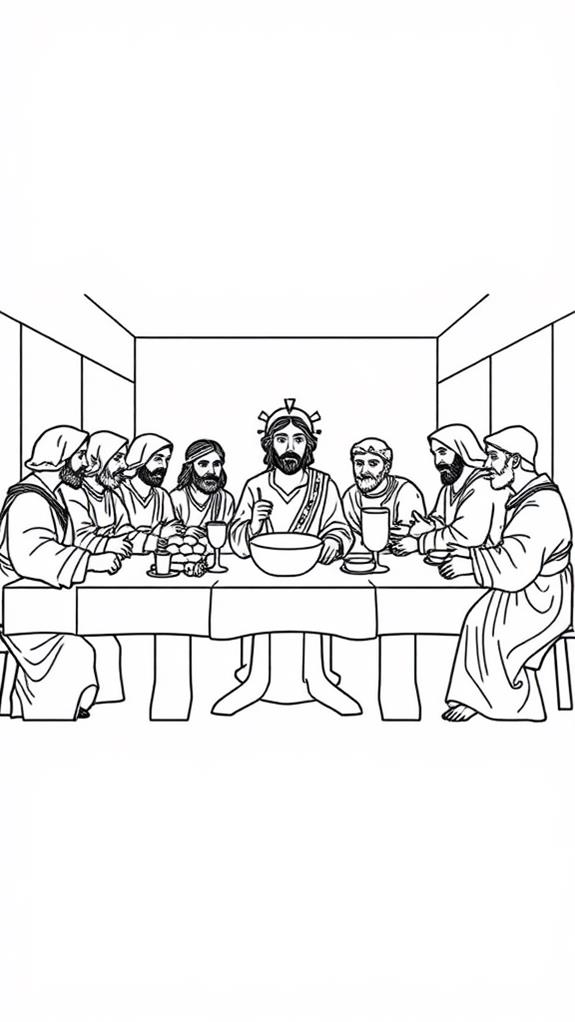 last supper coloring page
