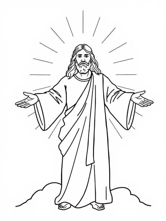 minimalistic jesus coloring page