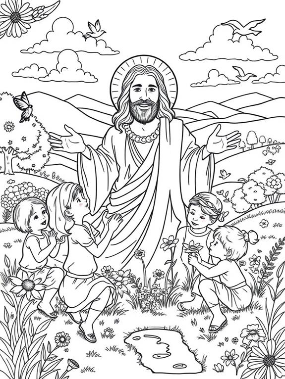 nature inspired jesus coloring page