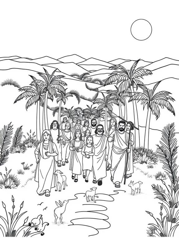 palm sunday line art