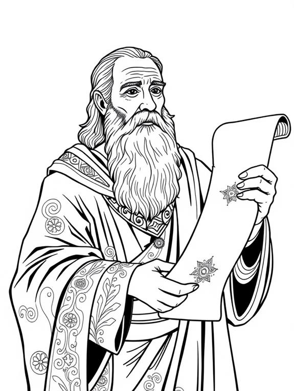 paul with scroll illustration