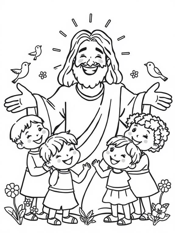 playful jesus coloring page