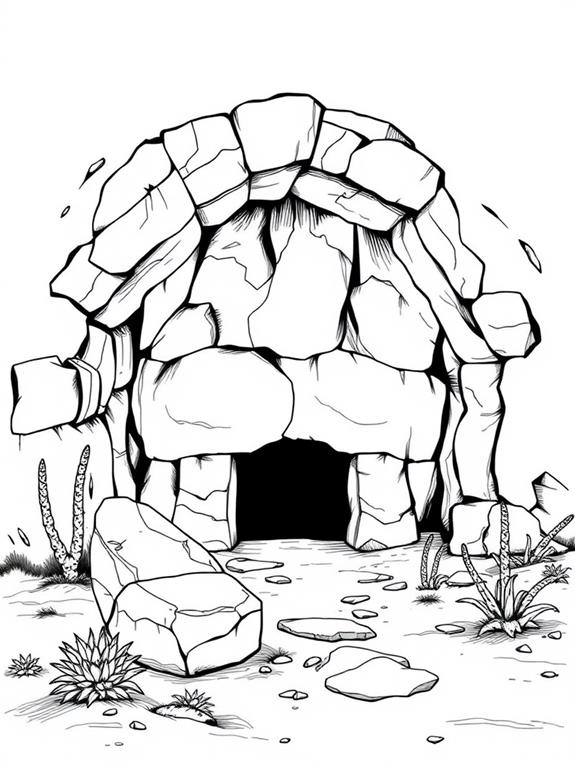 realistic tomb coloring page