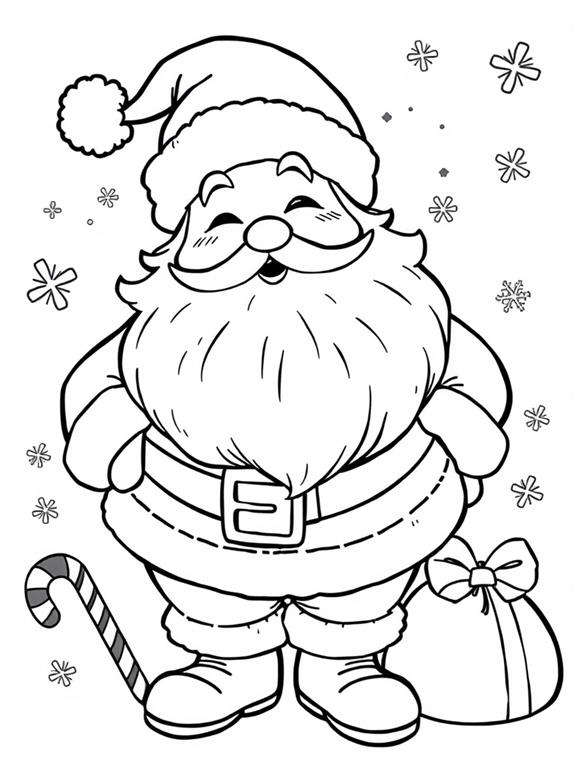 santa claus laughing coloring page