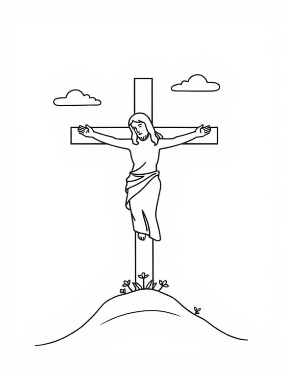 simple good friday coloring page