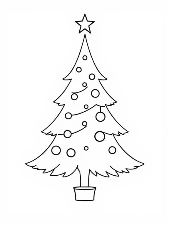 simple holiday tree art