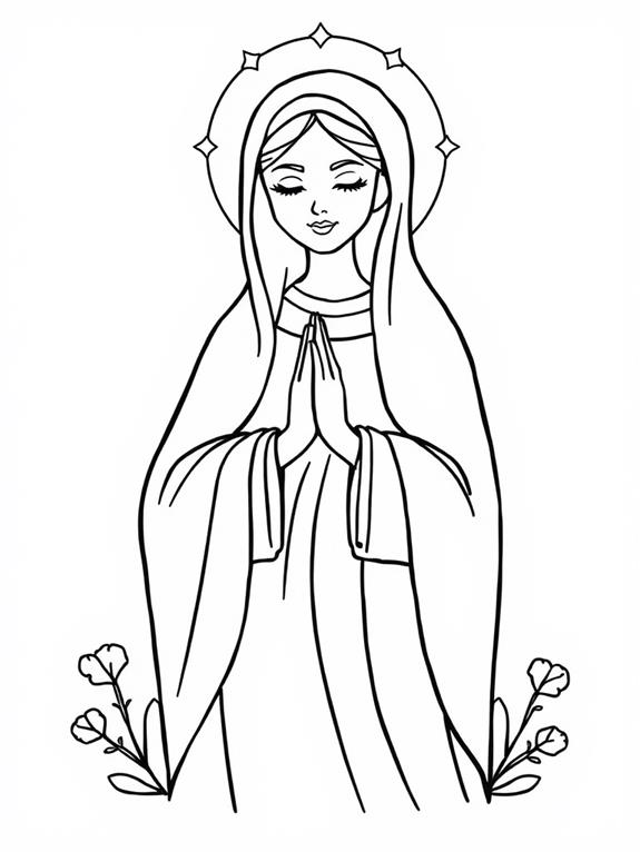 simple virgin mary coloring