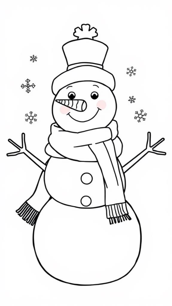 snowman coloring page activity