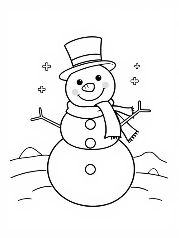 snowman coloring page fun