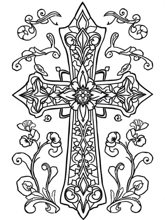 stained glass cross coloring