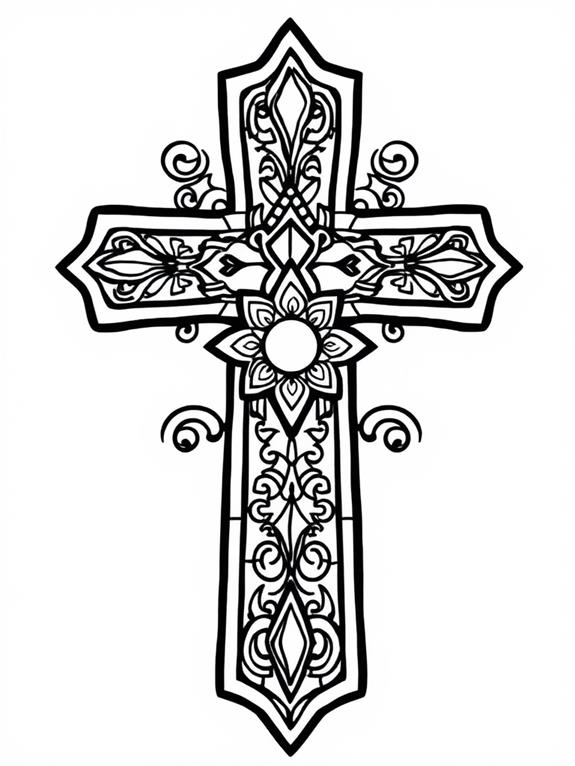 stained glass cross coloring