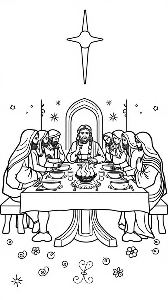 teen coloring last supper