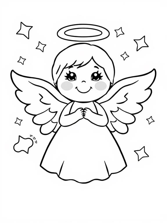 toddler friendly angel coloring page