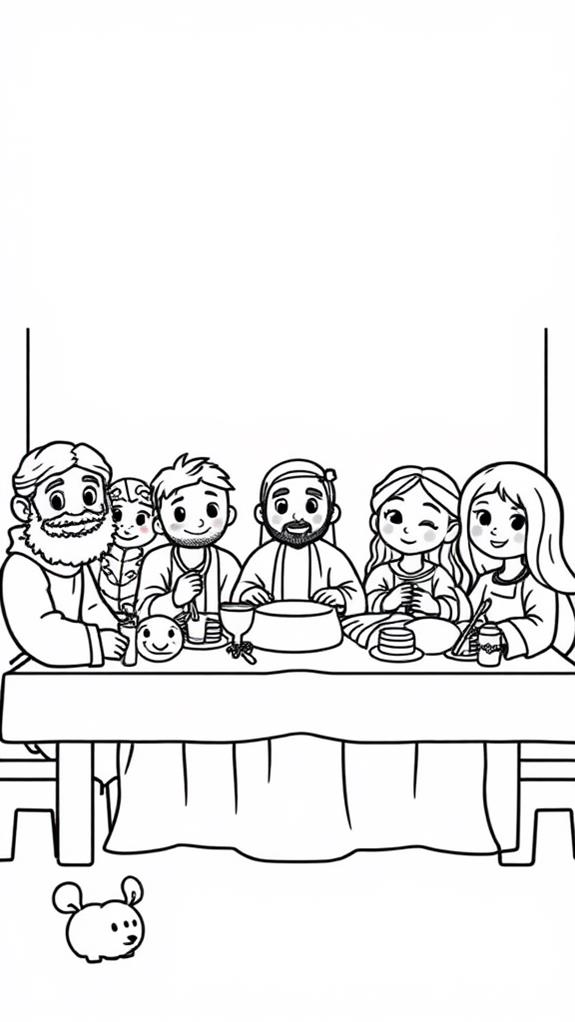 toddler friendly last supper coloring