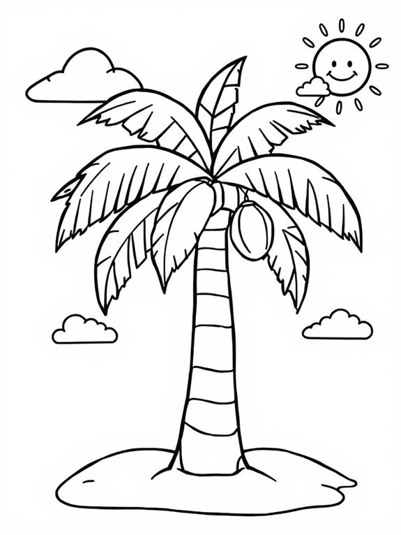 toddler friendly palm tree coloring