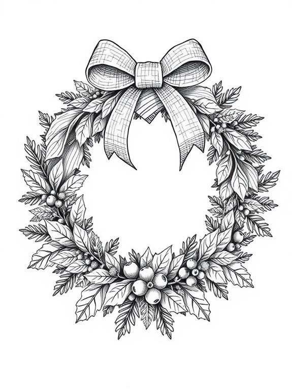 wooden christmas wreath coloring