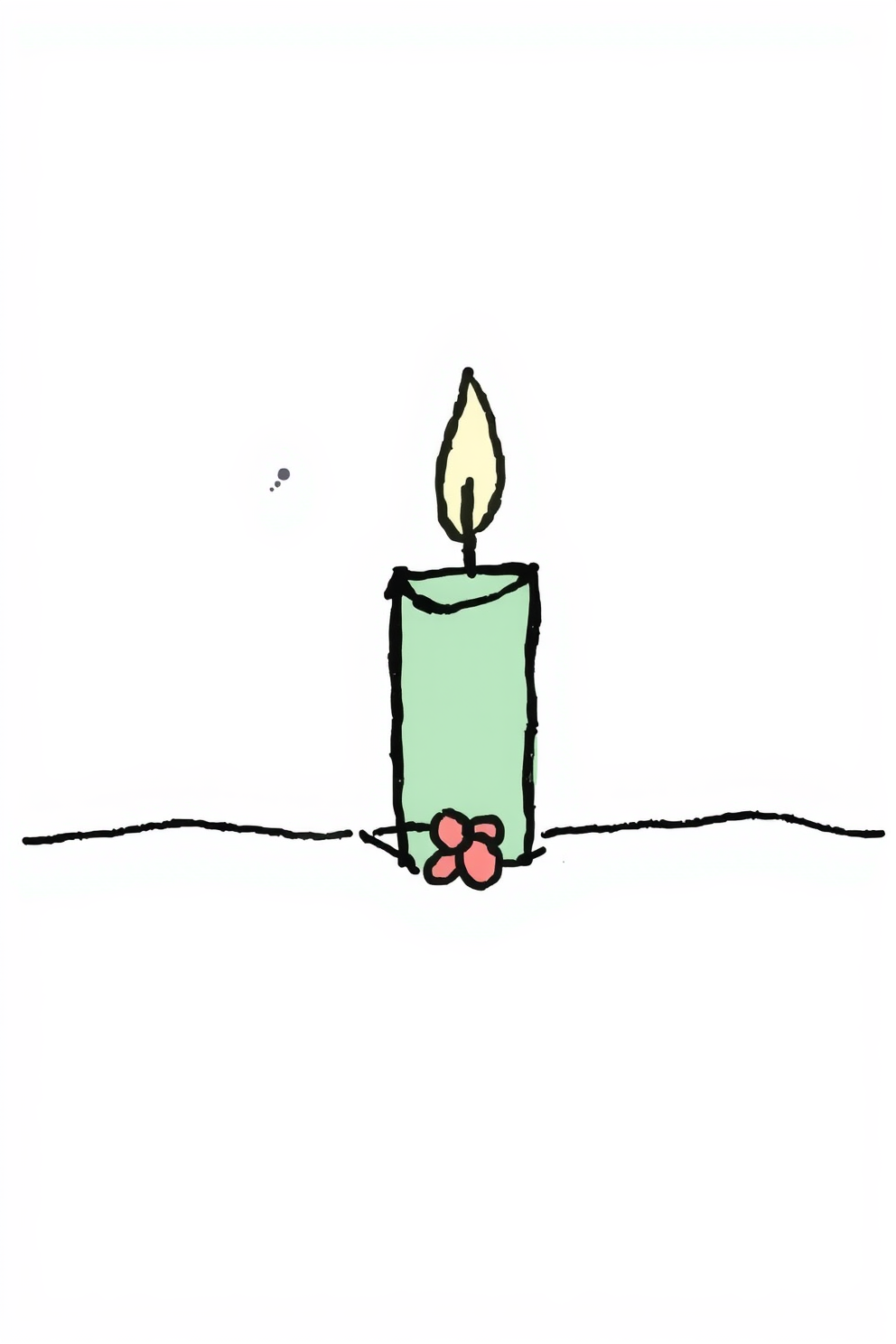 Advent Candle with Simple Doodle Drawing