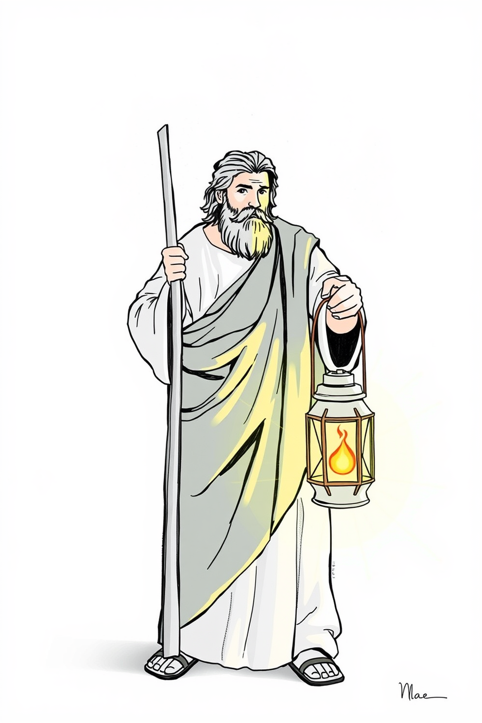 Apostle Paul with a Lantern Drawing