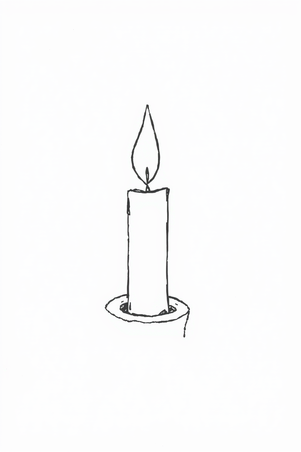 Black and White Candle Drawing