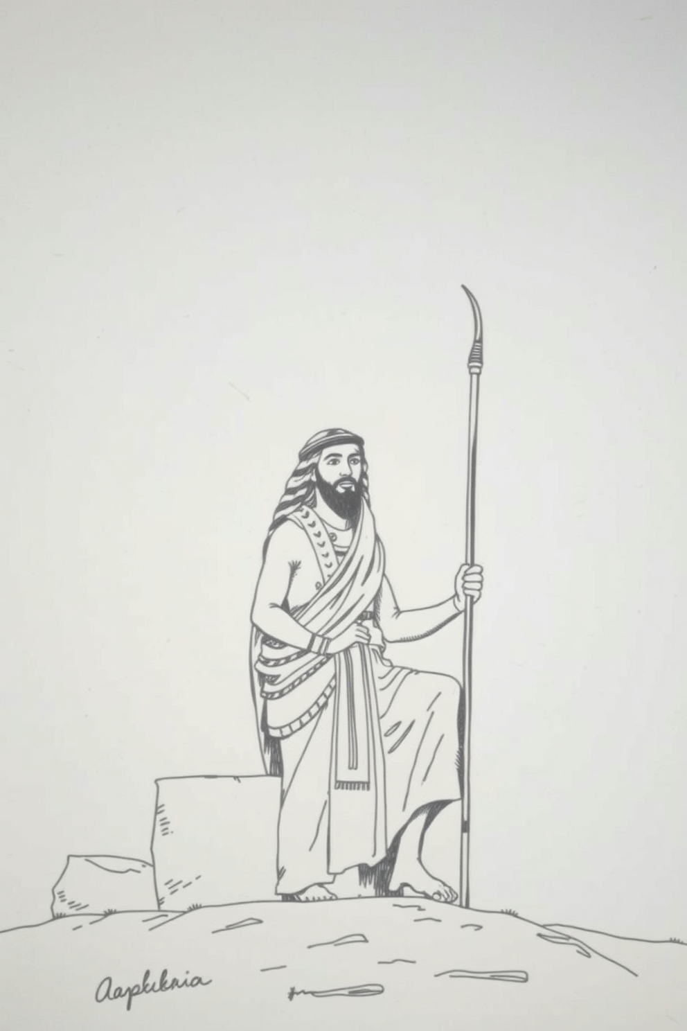 Black and White Joseph in Egypt Drawing